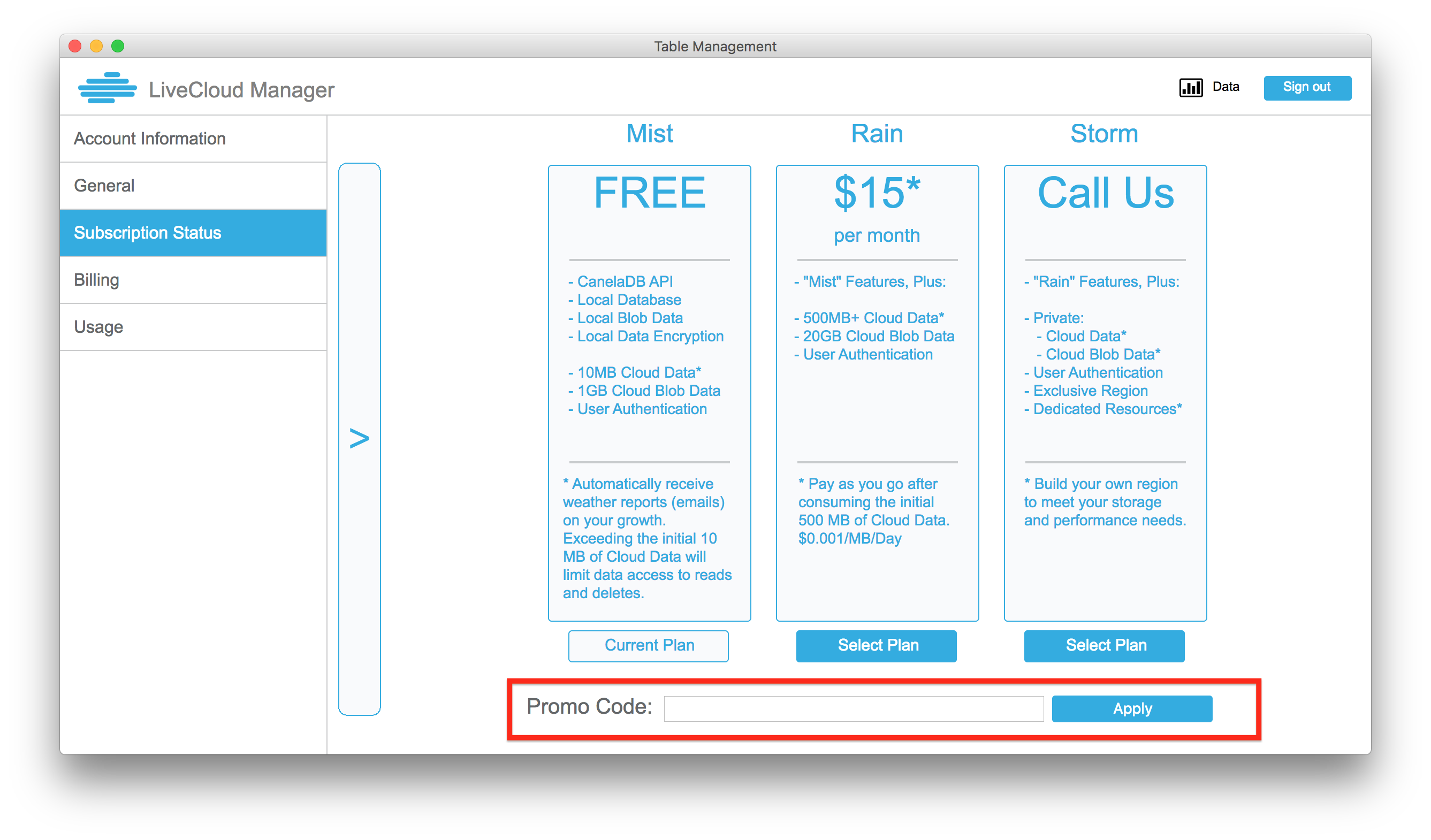 Adding a Promo Code LiveCloud Documentation