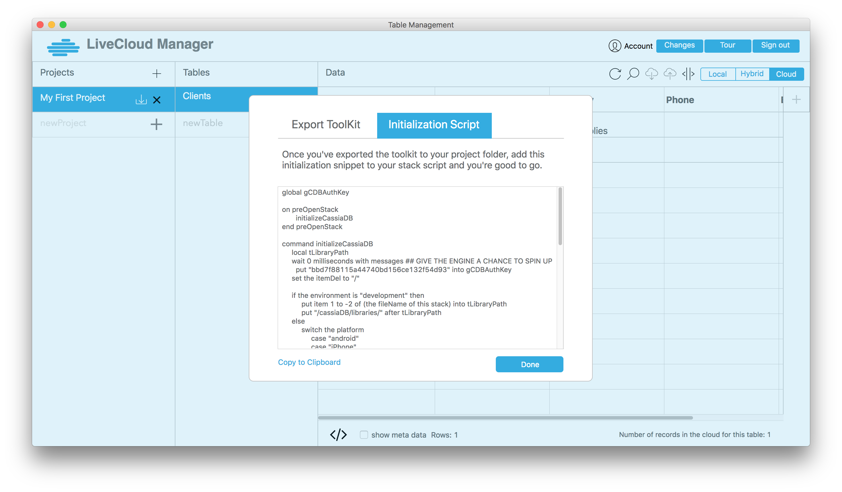 Copy Initialization Script